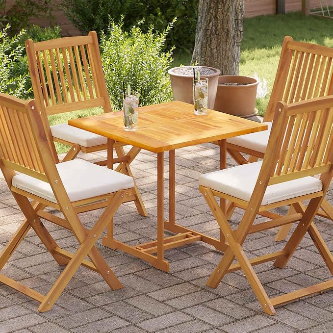 vidaXL Solid Teak Wood Table Top Square Dining Wooden Replacement Tabletop Kitchen Dining Room Home Indoor Restaurant Furniture 27.6"