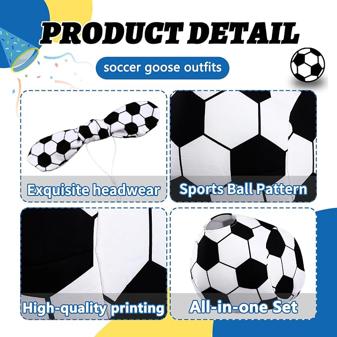 Celltestria Soccer Goose Outfits Football Porch Goose Costume 2026 World Cup Goose Clothes for 23" Geese Football Party Sport Season Outdoor Patio Yard Lawn Garden Art Decoration