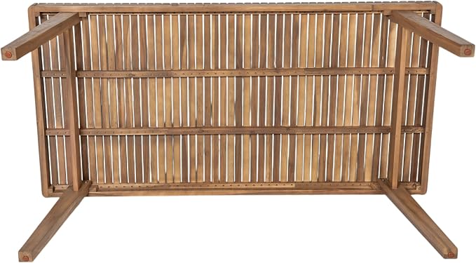 Christopher Knight Home Hobson Acacia Wood Outdoor Dining Table for 6, Wooden Patio Farmhouse Dining Table, Rectangle Slatted Top for Outdoor Gatherings, Natural Brown