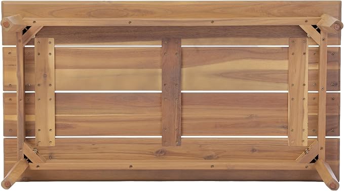 Christopher Knight Home Pablo 4-Seater Patio Furniture Set with Removable Cushion, 4 Piece Outdoor Acacia Wood Conversation Set, Wooden Outdoor Sectional Sofa Set with Coffee Table,Light Teak+Beige