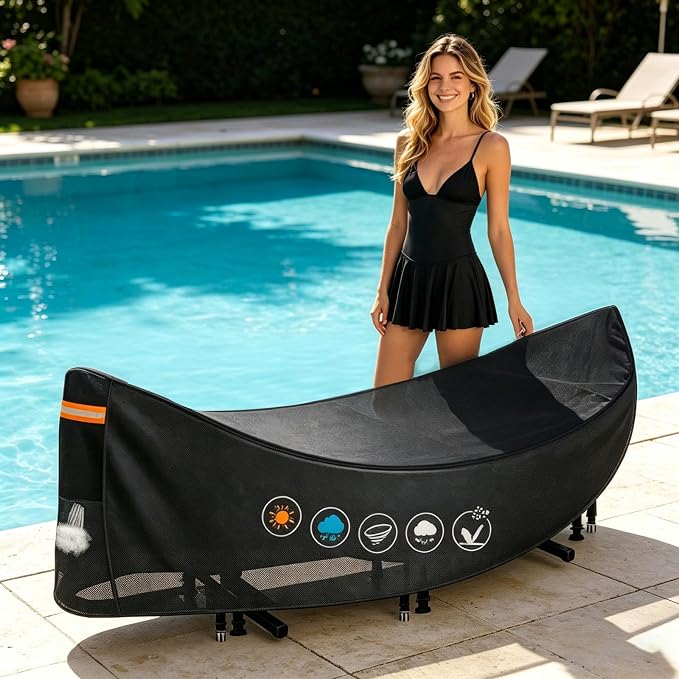 Hammocks Cover Waterproof - Breathable, Large Hammocks Cover with Buckle, Patio Hanging Chaise and Stand Cover, Universal Outdoor Hammock Cover for Garden, Patio & Beach Hammock Stand (Black#B)