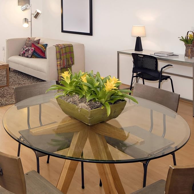 24" Inch Round Glass Table Top 1/2" Thick Tempered Beveled Edge by Fab Glass and Mirror