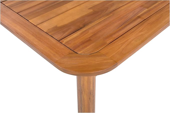Christopher Knight Home Migas Patio Acacia Wood Dining Table, Indoor and Outdoor Dining Room Table for 6-8 Persons, Rectangular Dining Table for Backyard/Garden, Teak