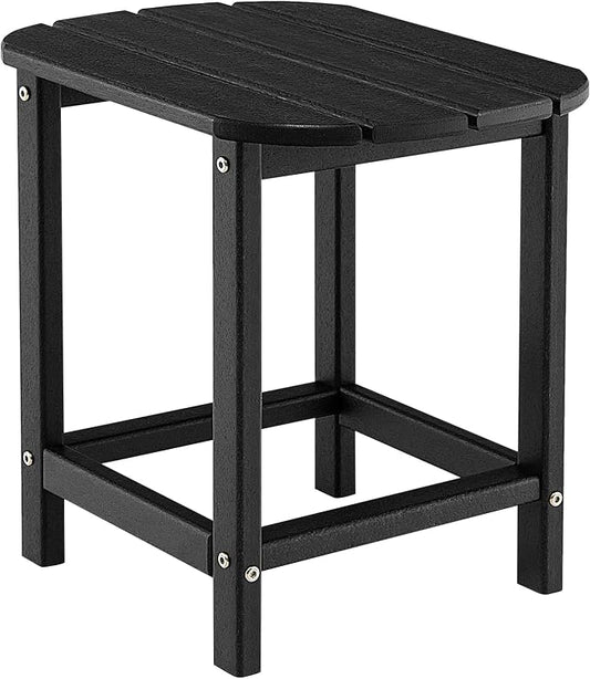 Giantex Side Table Outdoor Small Patio Table 18” Adirondack Table, Weather Resistant End Tables, Outside Square Tea Table for Patio, Backyard, Poolside, Garden, Balcony (1, Black)