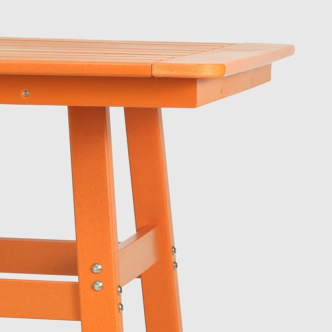 WestinTrends Malibu Square Outdoor Patio Counter High Bistro Bar Table with Umbrella Hole 37" Tall, Orange