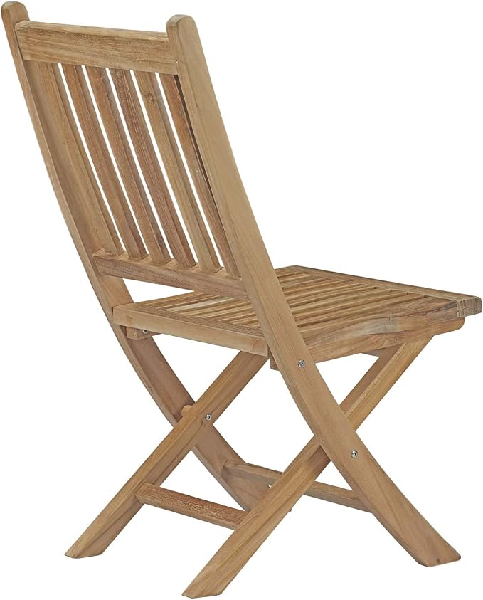 Modway EEI-3204-NAT-SET Marina Premium Grade A Teak Wood 9-Piece Outdoor Patio Dining Furniture Set, Eight Folding Side Chair/One Table, Natural