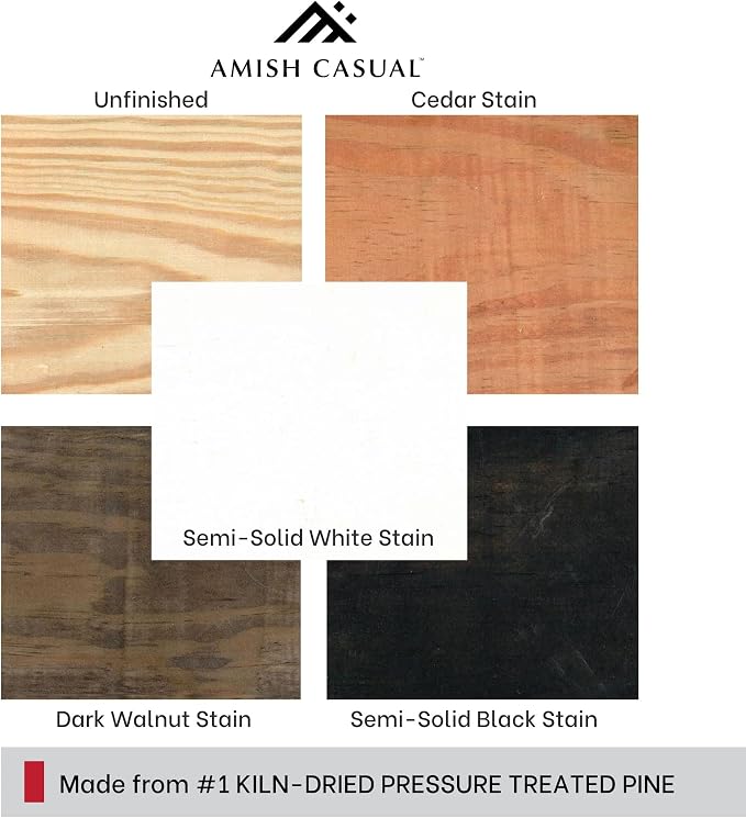 Amish Casual Heavy Duty Outdoor Unfinished End Table - Quality Crafted in The USA from Treated Pine by Amish Artisans