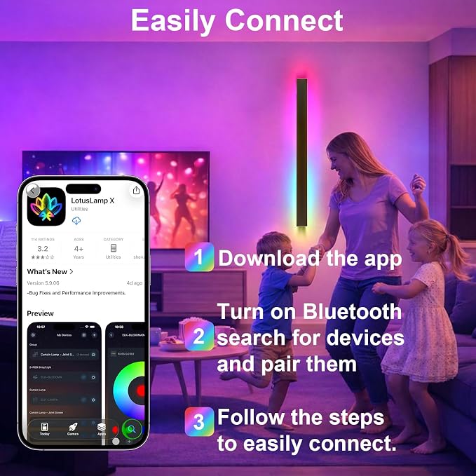 Modern Outdoor RGB Wall Lights, 71 Inch RGB Warm White Dimmable Exterior Wall Sconce, Ip65 Waterproof Black Linear Long Wall Light with Remote and APP Control for House, Garage, Front Door, Porch