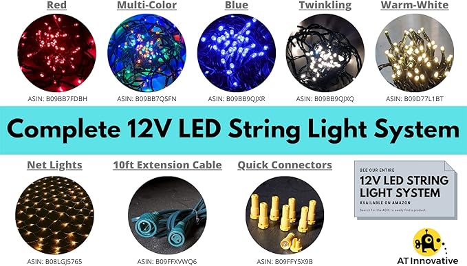33ft 100-LED Outdoor Waterproof Warm White String Lights - Works with Low Voltage Landscape Lighting Systems (12V) (Product is not Compatible with Standard Household Electricity @120V)