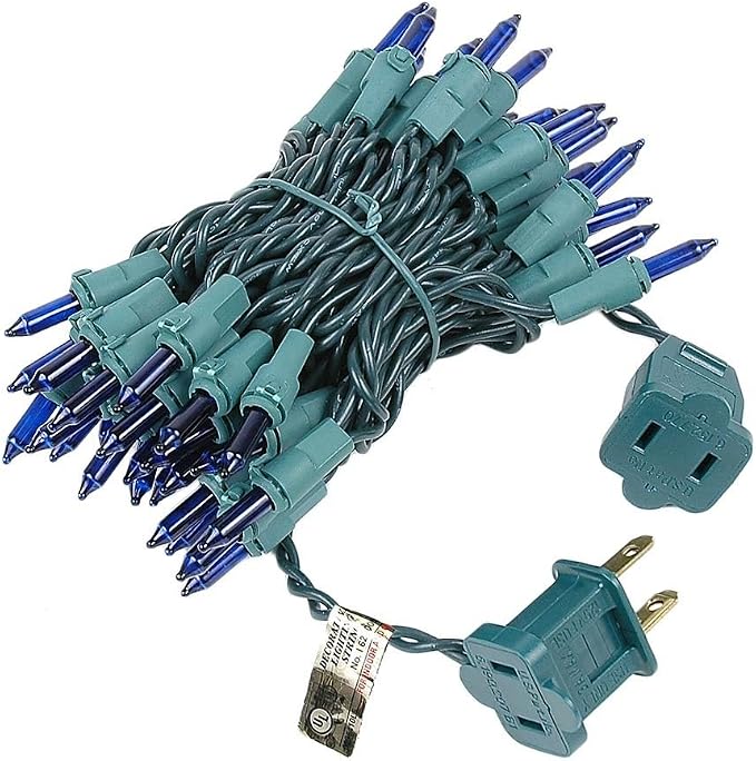 Novelty Lights 11 Feet 50 Bulbs Blue Christmas Incandescent Mini Lights