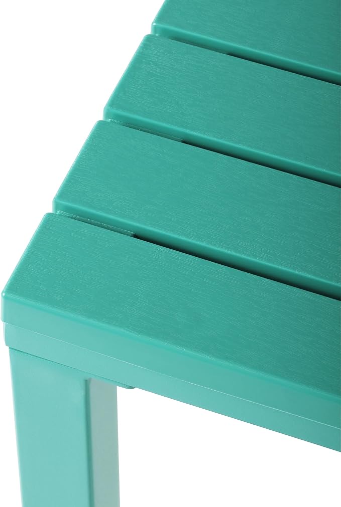 WestinTrends Playa 31.5" Iron Metal Frame Outdoor Square Patio Dining Table, Turquoise