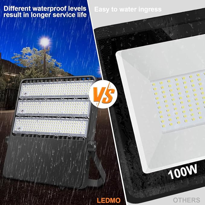 ledmo 360W LED Flood Light Super Bright 42000LM 5000K | Adjustable Mount Outdoor Stadium Lights LED Arena Lights Commercial Lighting Fixture for Garage,Yard