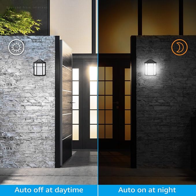 LEONLITE 3CCT Dusk to Dawn Outdoor Wall Light, LED Wall Sconce, 15W(100W Eqv.), Exterior Light Fixture Wall Mount, Frosted Wall Lantern for Porch, Patio, 1000lm, Aluminum, Waterproof