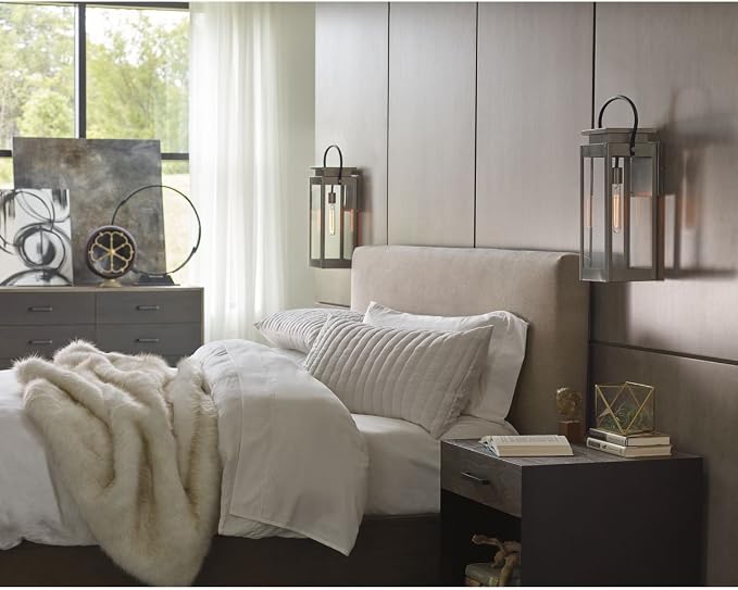 Progress Lighting Union Square Collection 1-Light Clear Flat Glass Farmhouse Outdoor Medium Wall Lantern Light Stainless Steel