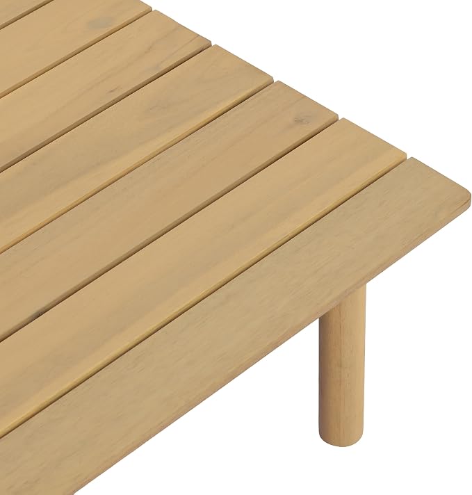 Christopher Knight Home Joan 7 Piece Patio Furniture Set with Slatted Coffee Table, Outdoor Sofa Set with Rope Back & Cushions, Acacia Wood Sectional Conversation Set, Beige+Cream+Light Teak