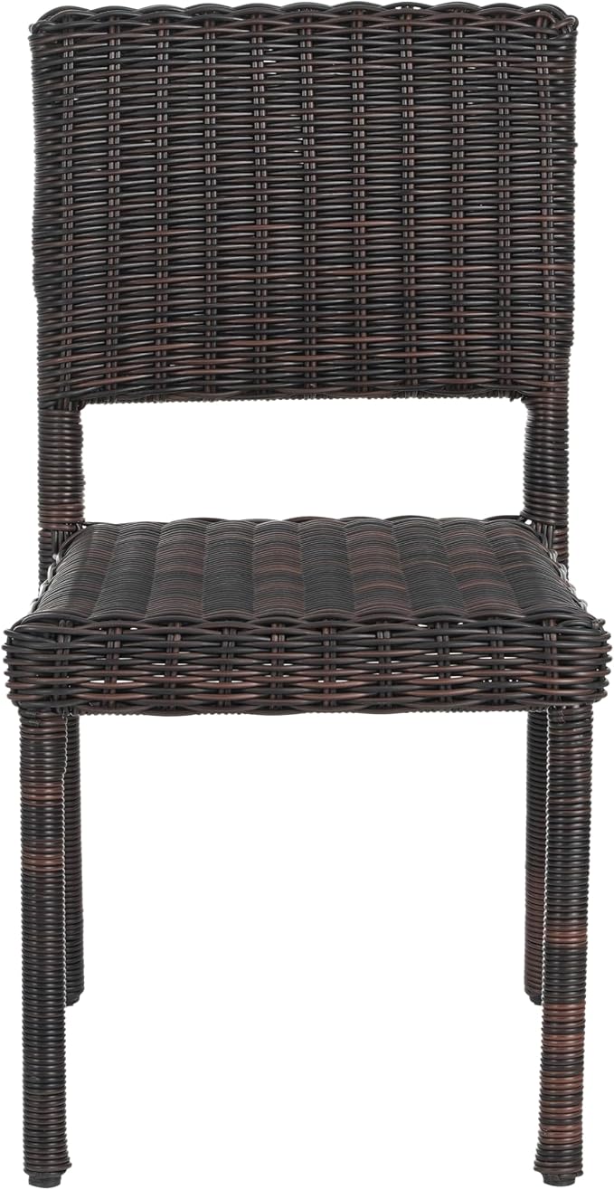 Christopher Knight Home Farley Acacia Wood Outdoor Dining Set for 4, 5 Piece Patio Dining Table and Chair Set, Faux Rattan Outdoor Dining Chair and Table Set, Teak+Light Brown