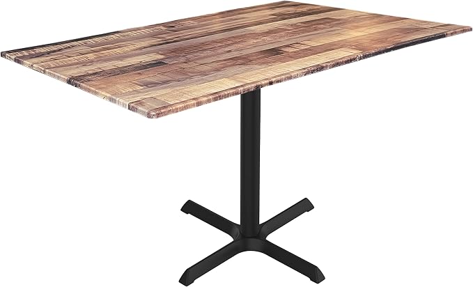 HBS 30" Tall OD211 Indoor/Outdoor All-Season Table with 32" x 48" Rustic Top