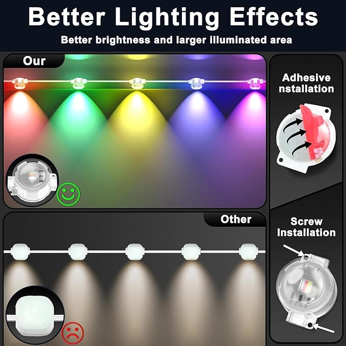 SINLEY 200FT Permanent Outdoor RGB Lights,Waterproof Smart LED Eaves Lights with App/Remote Control,for Christmas and All Holiday Decor,Daily and Accent Lighting,House Roof and Garden Lighting
