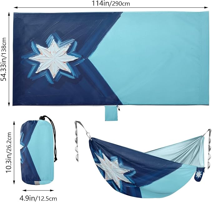 Oil Painting Flag Minnesota Outdoor Hammocks Foldable Hanging Hammock for Outside Patio Garden