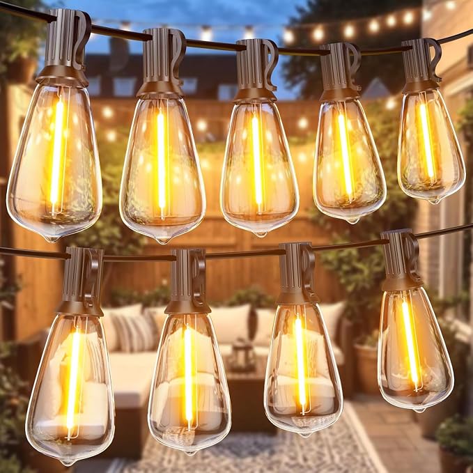 GPATIO Outdoor String Lights, 150FT ST38 Bulbs Shatterproof Patio Lights, Waterproof Dimmable Outside Hanging Light, Connectable LED Outdoor Lights for Backyard, Porch, Party, Garden, Home Decor