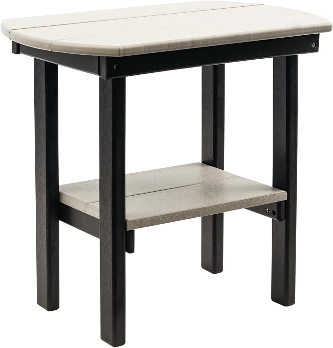 Amish Crafted Poly Oval End Table (Light Gray on Black)