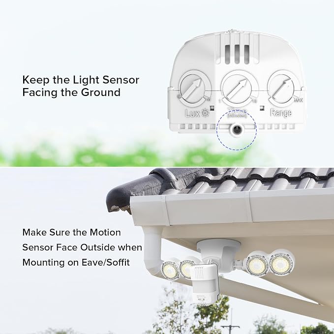 SANSI 40W 5000 LM LED Motion Sensor Outdoor Lights | 5000K Daylight Super Bright, Dusk to Dawn, Security Lights, Flood Light Outdoor, Garage, Yard, IP65, 72FT, ETL Listed