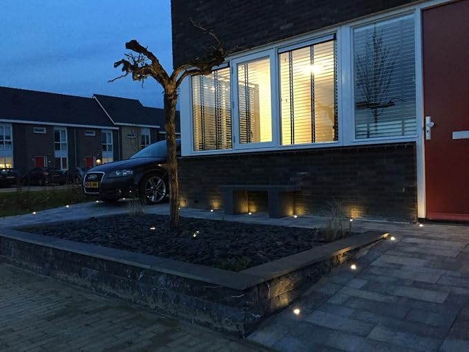 Low Voltage LED Deck Light Waterproof Outdoor Garden Yard Decor Lamps Recessed Wood Decking Stair Landscape Pathway LED Step Lighting (10pcs, Warm White) | IP67 Waterproof Outdoor, 0.6W per Light, for Garden Yard Pathway Patio Step Stairs Decor