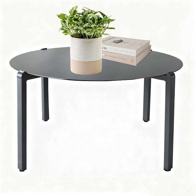 Aluminum Outdoor Coffee Table, Rustproof Patio Side Table | Powder-coated scratch-resistant aluminum top, all-weather frame, easy assembly for garden, balcony & pool