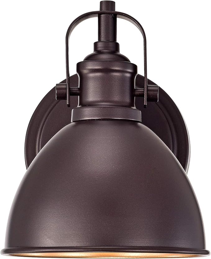 Oil Rubbed Bronze Gooseneck Wall Sconce, 7.5" Rustic Farmhouse Vanity Light, Barn Light Fixture for Bathroom, Bedroom, Garage, Porch, and Entryway