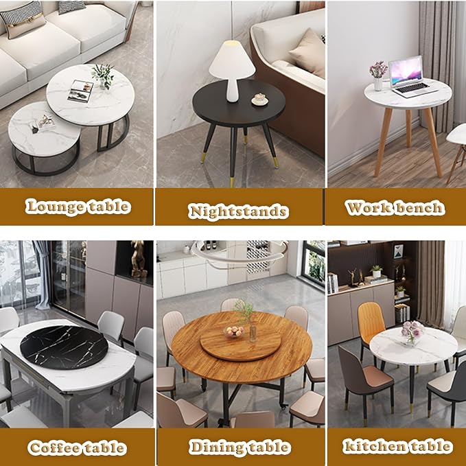 Wood Tabletop Round 43 Inch Diameter Patio Table Top Replacement Circle Only 1'' Thick Countertop for Kitchen Tables and Coffee Tables (40cm/15.7in)