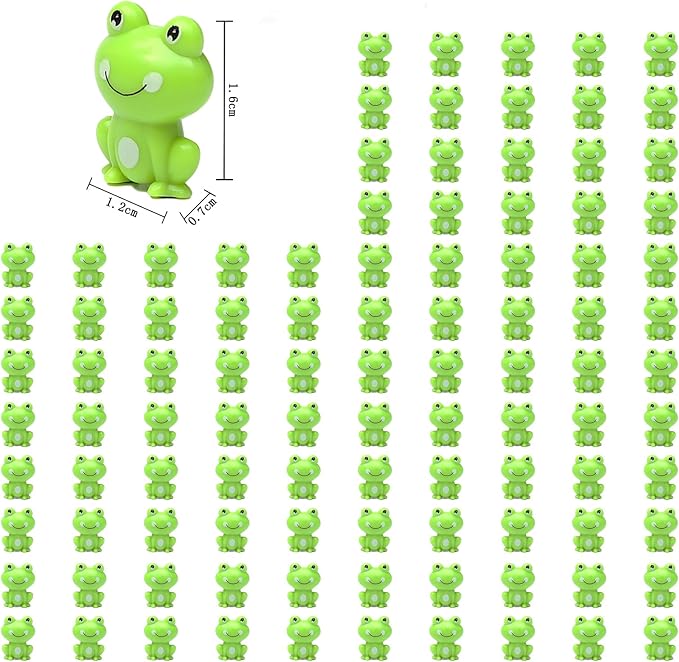 200 Pack Mini Green Plastic Frogs, Small Frog Figurine Tiny Frogs to Hide Fairy Garden Miniature Dollhouse Home Decor Frog Decorations