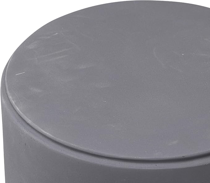 HOMPUS Outdoor Side Table Round, Concrete Lightweight MgO End Table, Patio Accent Coffee Table Garden Tool for Patio, Porch and Deck, Frosted Grey