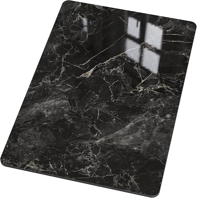 Rectangle Table Top,35.4 ” x 23.6 ” Black Sintered Stone Tabletop, DIY Replacement & Cover Marble Desktop, Scratch & Wear Resistant, Easy to Clean, Suitable for Indoor & Outdoor