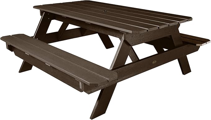 Highwood Professional Commercial Grade National Picnic Table, Weathered Acorn