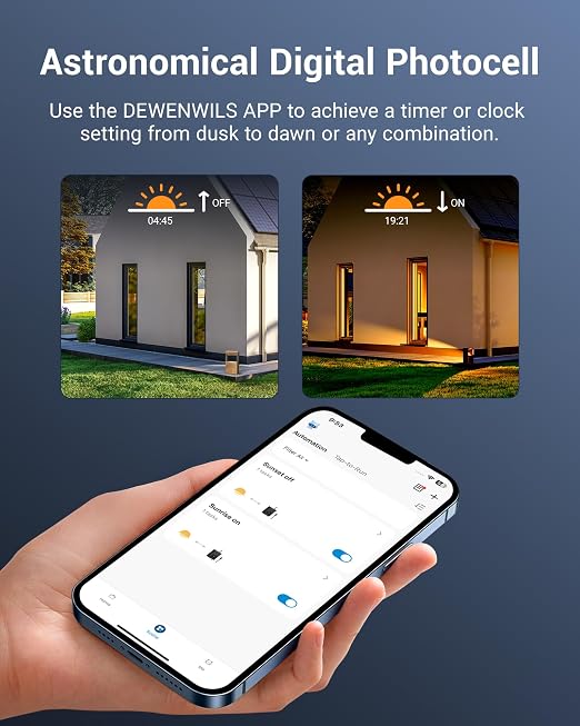 DEWENWILS 200W Smart Low Voltage Landscape Transformer, Waterproof, Schedule and Timer, Compatible with Alexa and Google Home, 120V AC to 12V AC for LED Landscape Lights, Outdoor Lighting, ETL Listed