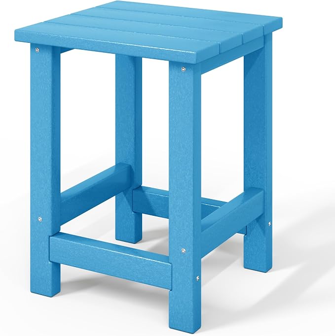WestinTrends Malibu Kids Outdoor Patio Furniture HDPE Adirondack Square Side Table, Pacific Blue