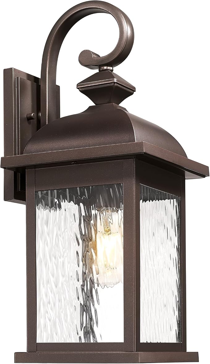 FEMILA 21" Outdoor Wall Light Fixtures, Rust-Proof Waterproof Outdoor Wall Lamp, Ideal for Porch, Patio, Entryway, Garage, with Water Ripple Glass, 4FD54B2 ORB-WP