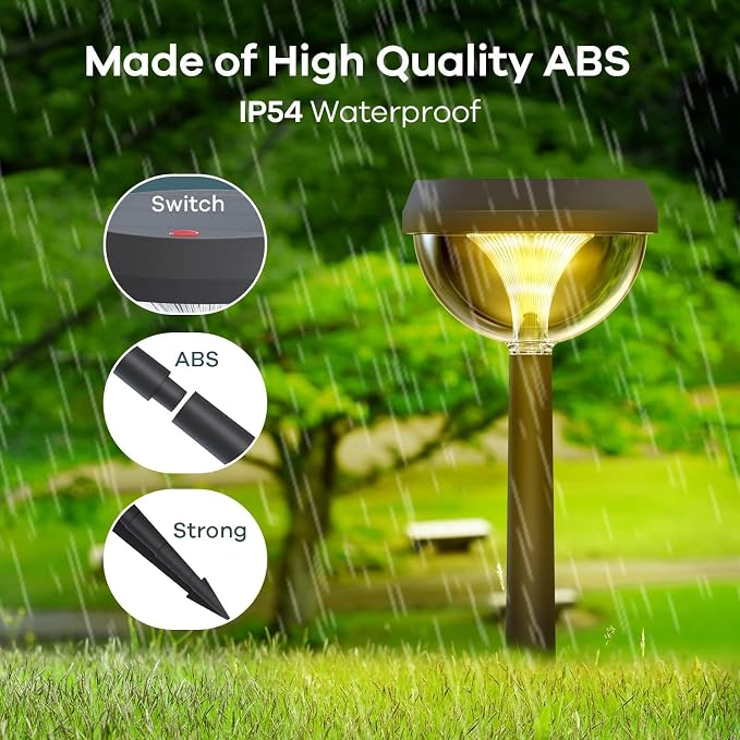Linkind Solar Pathway Lights 8 Pack, Solar Lights Outdoor Warm White | Adjustable Solar Powered Lights Waterproof for Walkway Yard Garden Driveway Backyard