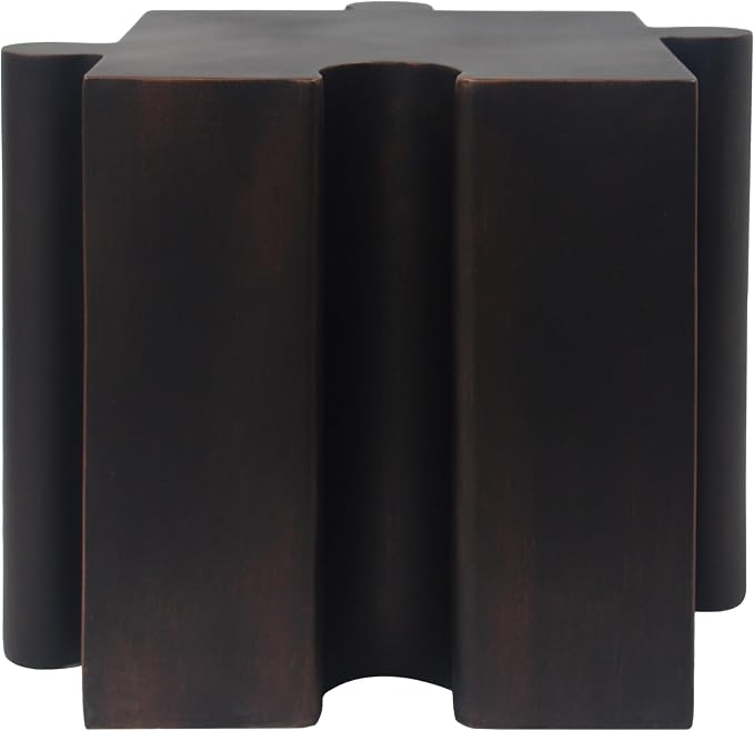 Christopher Knight Home Daton Interlocking Puzzle Outdoor Side Table, Lightweight Concrete Patio Coffee Table, Convex Edge MGO Modular End Table, Creative Set Up for Indoor&Outdoor Use, Copper