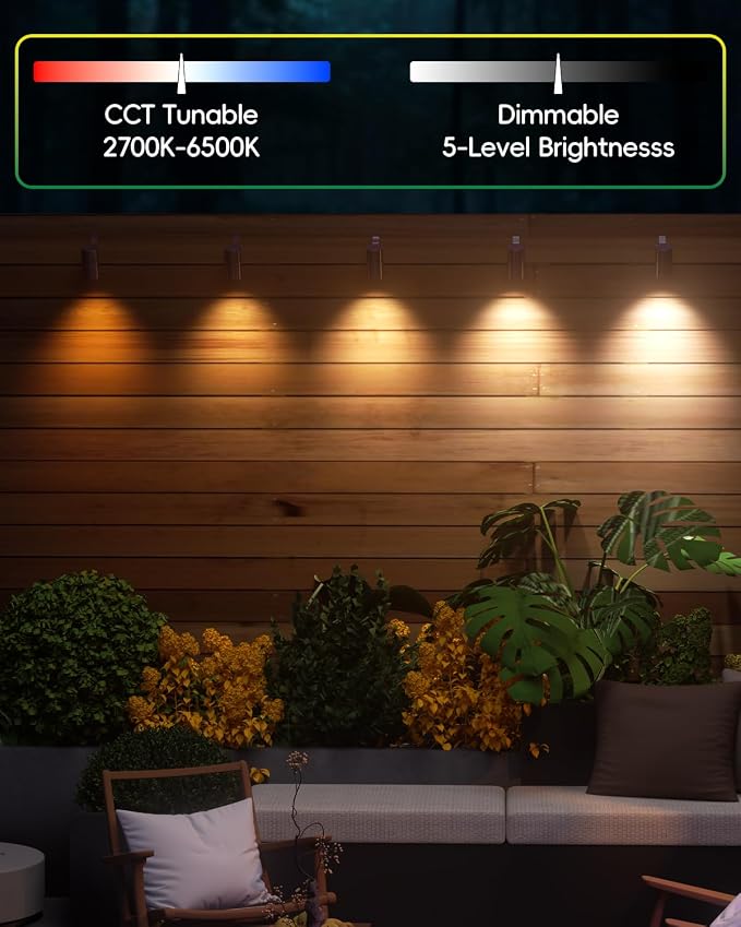 12V Low Voltage Landscape Light for Down Light Tree Lights, Remote Control RGBW MR16 LED Bulb, RGB+CCT Tunable 2700K-6500K, IP65 Waterproof Spotlight for Outdoor Garden Yard Fence (Black)