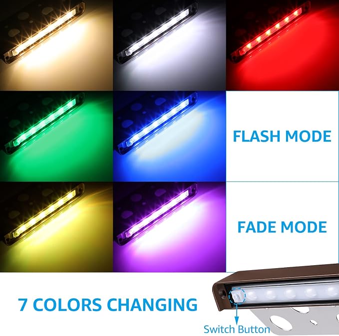 LEONLITE 4-Pack RGBCW 12 Inch LED Hardscape Lighting, Color Changing | LED Landscape Lighting, 12-24V AC/DC Paver Light Low Voltage Retaining Wall Lights, 5W Outdoor Step Lights, ETL
