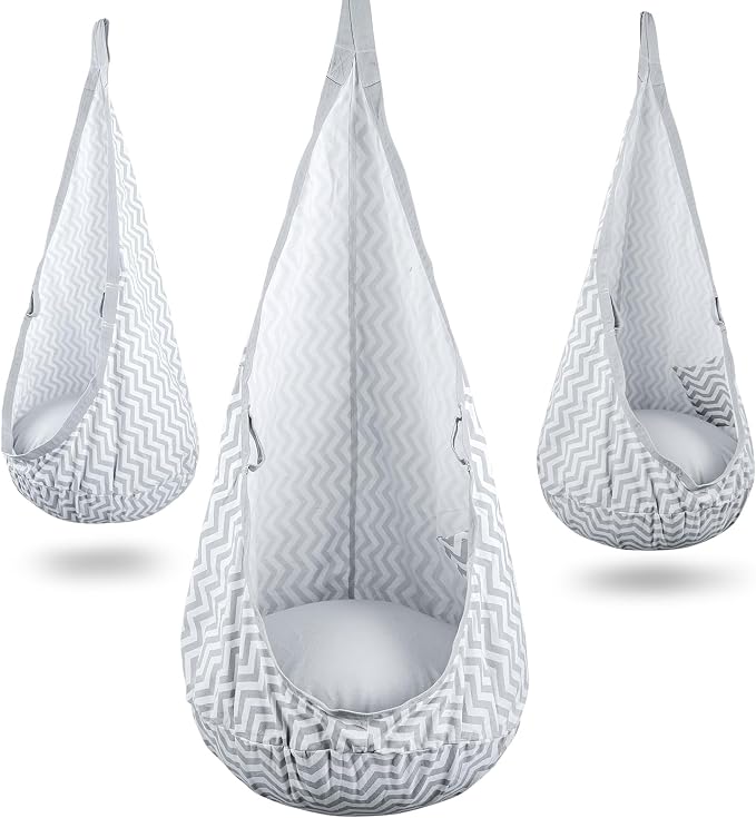 YAERSI Kids Pod Swing Seat, Hammock Chair with PVC Inflatable Cushion,Sensory Swing for Indoor and Outdoor Play Portable