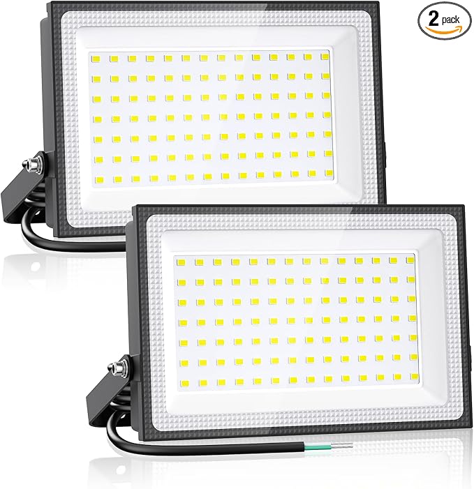 Onforu 120W LED Flood Light Outdoor, 12000LM Security Lights, IP66 Waterproof Outdoor LED Lights, 6500K Daylight White Floodlight for Garage Yard Garden Stadium Playground Arena(2 Pack)