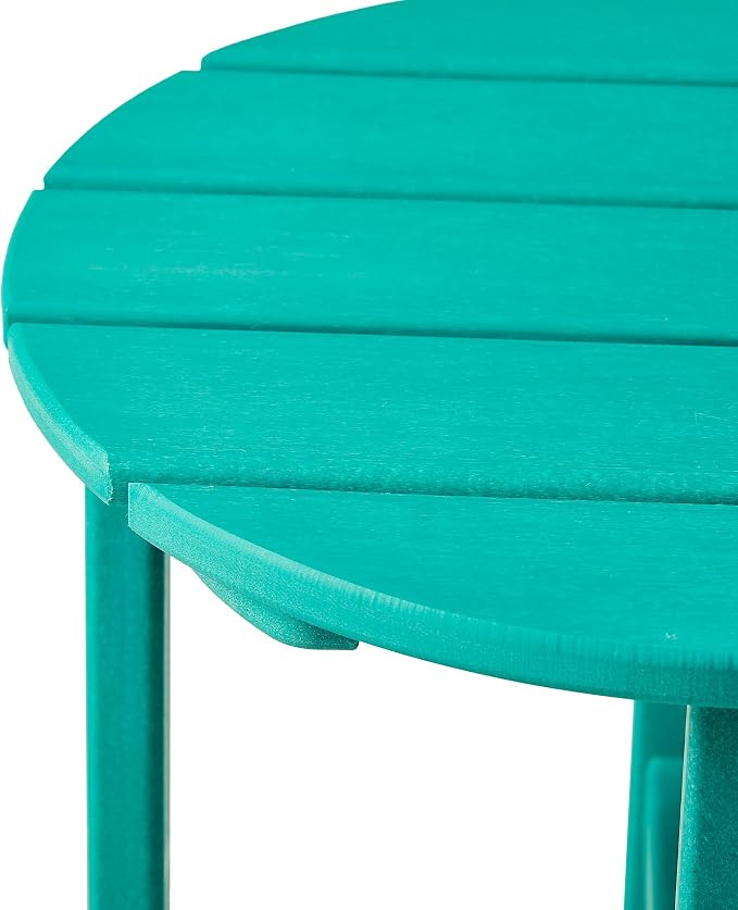 WestinTrends Dylan Adirondack Round Outdoor Side Table, Turquoise