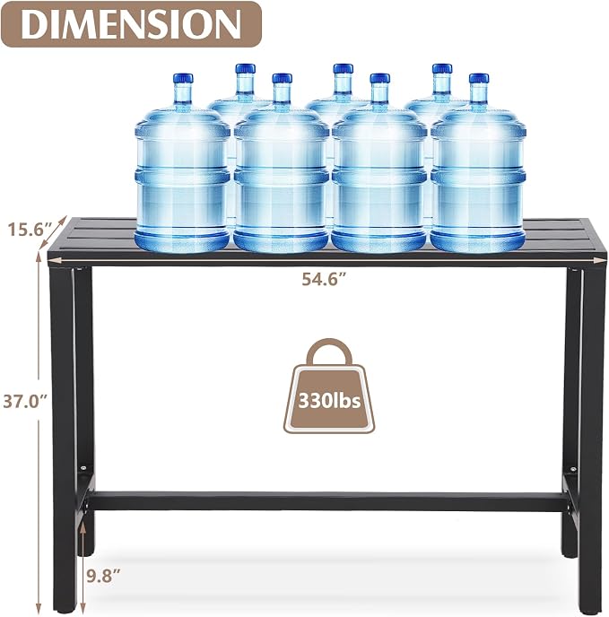 Outdoor Bar Table, Patio Counter Height Bar Table, 55" Rectangle Bar Tables for Patio, Garden, Yard, Balcony, Poolside