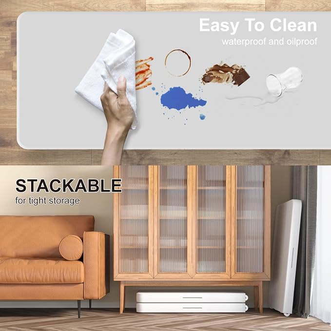 4PK Folding Table, 6FT Portable Plastic Folding Table, Foldable Dining Tables with Carrying Handle for Party, Picnic, Camping, Easy to Fold and Storage, for Indoor or Outdoor Use