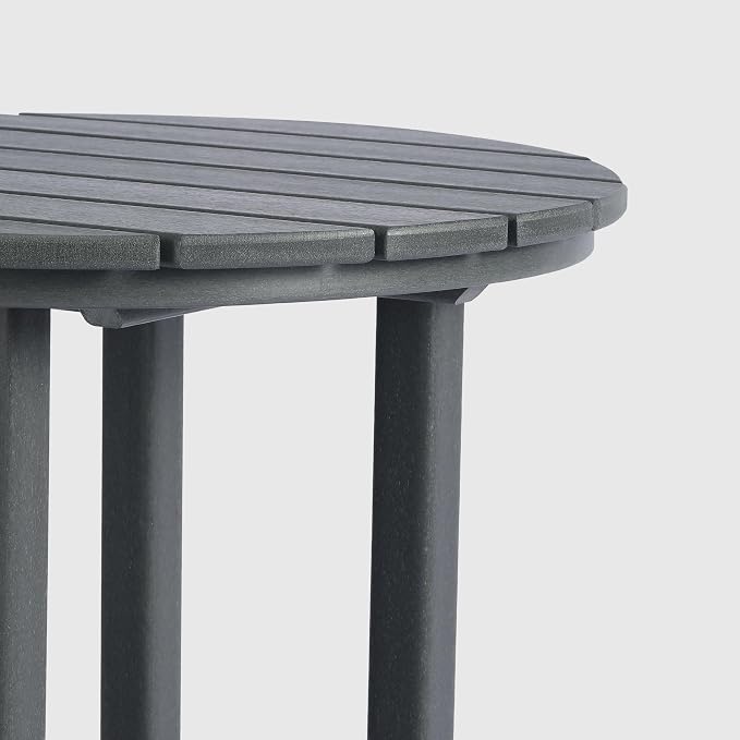 WestinTrends Malibu 37" Counter Height Round Outdoor Patio Bistro Bar Table, Gray