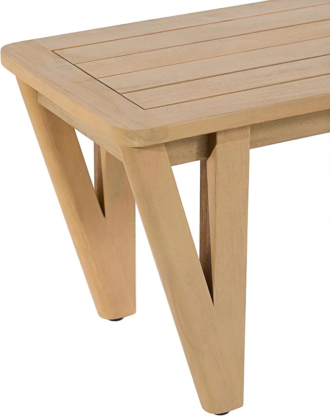 Christopher Knight Home Della Acacia Wood Dining Table Set for 6, 6 Piece Outdoor Dining Set with 70.75" Dinner Table, Bench and Armless Chairs, Patio Furniture Set for Dinner, Light Teak+Light Grey