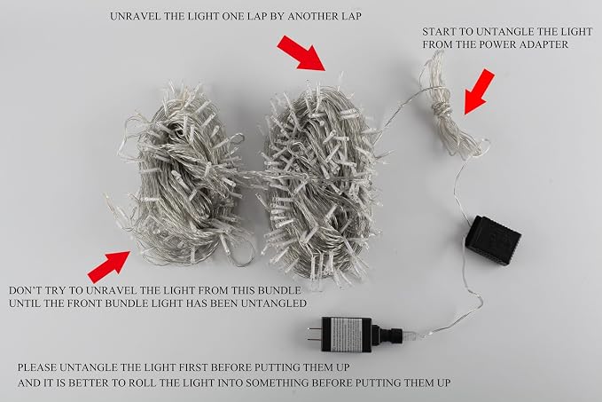 ZOIC 500 LED Christmas Wedding Party Fairy String Lights Lamp 100 Meters (328 feet) 8 Modes 31V Memory Function Warm White