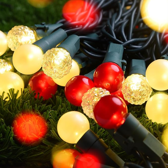 Globe String Lights, Fairy Lights Plug in 19FT Christmas Lights 70LED Pearlized Glass Bulbs Multicolor Outdoor Indoor String Lights UL Certified Christmas Lights for Bedroom Party Tree Decor